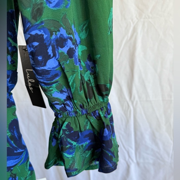 Lulus Romantic Blooms Green Floral Print Midi Wrap Dress - Picture 8 of 9
